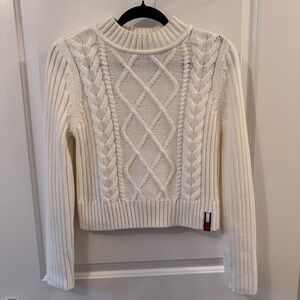 Tommy Hilfiger white cable knit sweater